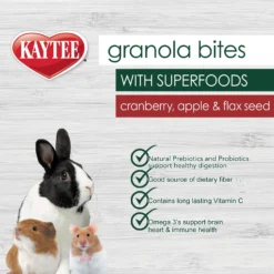 Kaytee Granola Small Animal Bites With Superfoods Cranberry Apple & Flax Small Pet Treats, 4.5-oz Bag 8 Kaytee Granola Small Animal Bites With Superfoods Cranberry Apple & Flax Small Pet Treats, 4.5-oz Bag -MiniMates Shop 866190 PT3. AC SS1800 V1692210117