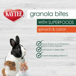 Kaytee Granola Small Animal Bites With Superfoods Spinach & Carrot Small Pet Treats, 4.5-oz Bag 8 Kaytee Granola Small Animal Bites With Superfoods Spinach & Carrot Small Pet Treats, 4.5-oz Bag -MiniMates Shop 866206 PT3. AC SS1800 V1692209682