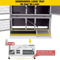 Aivituvin AIR06-A Small Pet Indoor/Outdoor Hutch, Gray, Two Story -MiniMates Shop 894478 PT5. AC SS1800 V1687890611