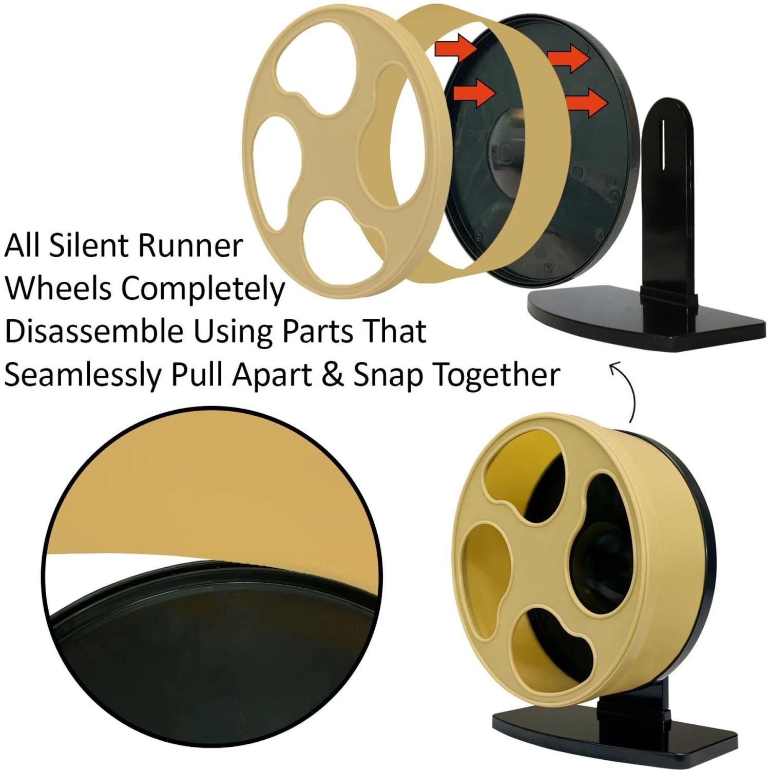 Exotic Nutrition Silent Runner Wheel 9-in Small Pet Toy, Cream 3 Exotic Nutrition Silent Runner Wheel 9-in Small Pet Toy, Cream - Image 3