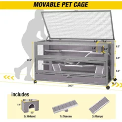 Aivituvin Anti-Chewing Wooden Hamster Cage -MiniMates Shop 922646 PT5. AC SS1800 V1690821678