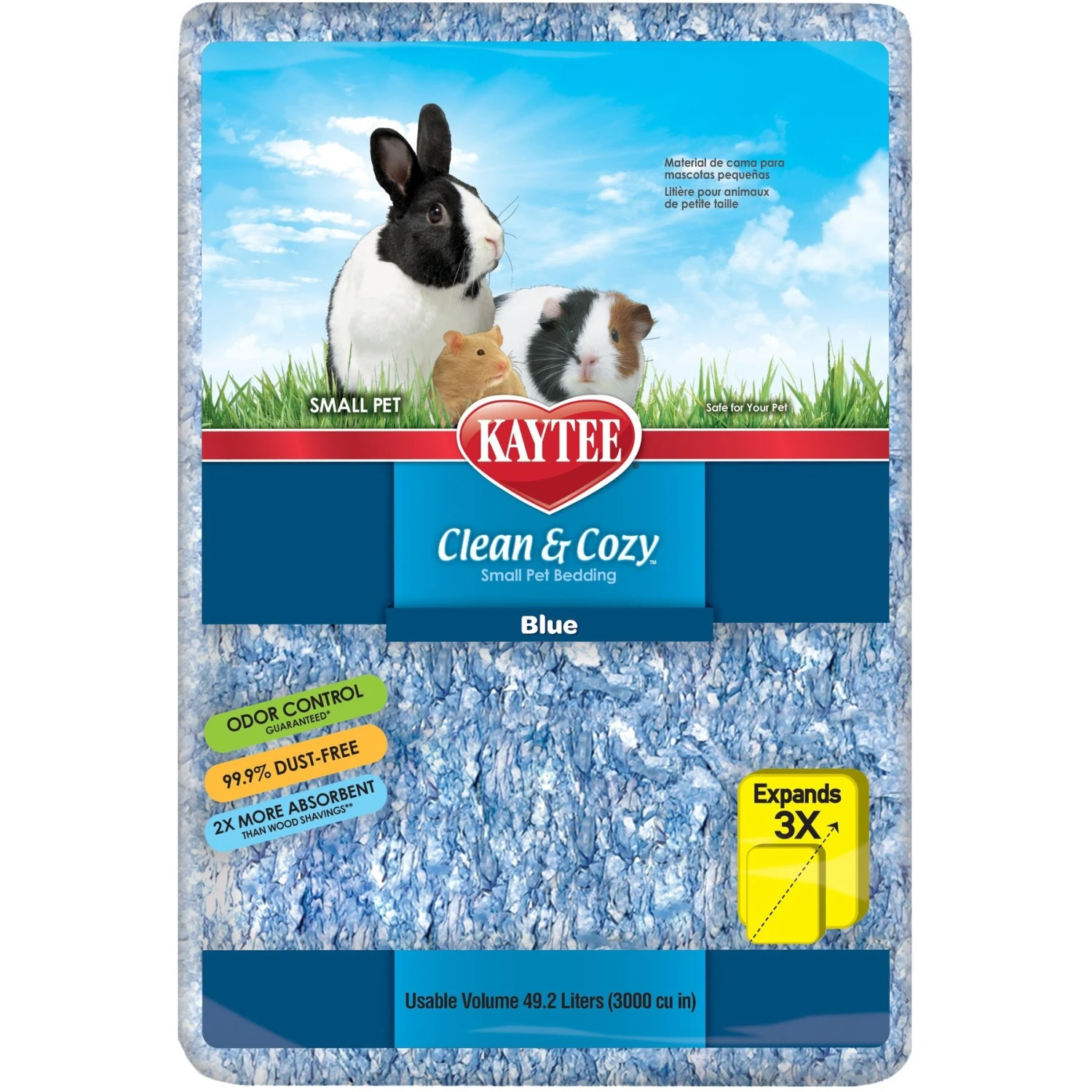 Kaytee Clean & Cozy Blue Small Pet Bedding, 49.2-L Bag 1 Kaytee Clean & Cozy Blue Small Pet Bedding, 49.2-L Bag