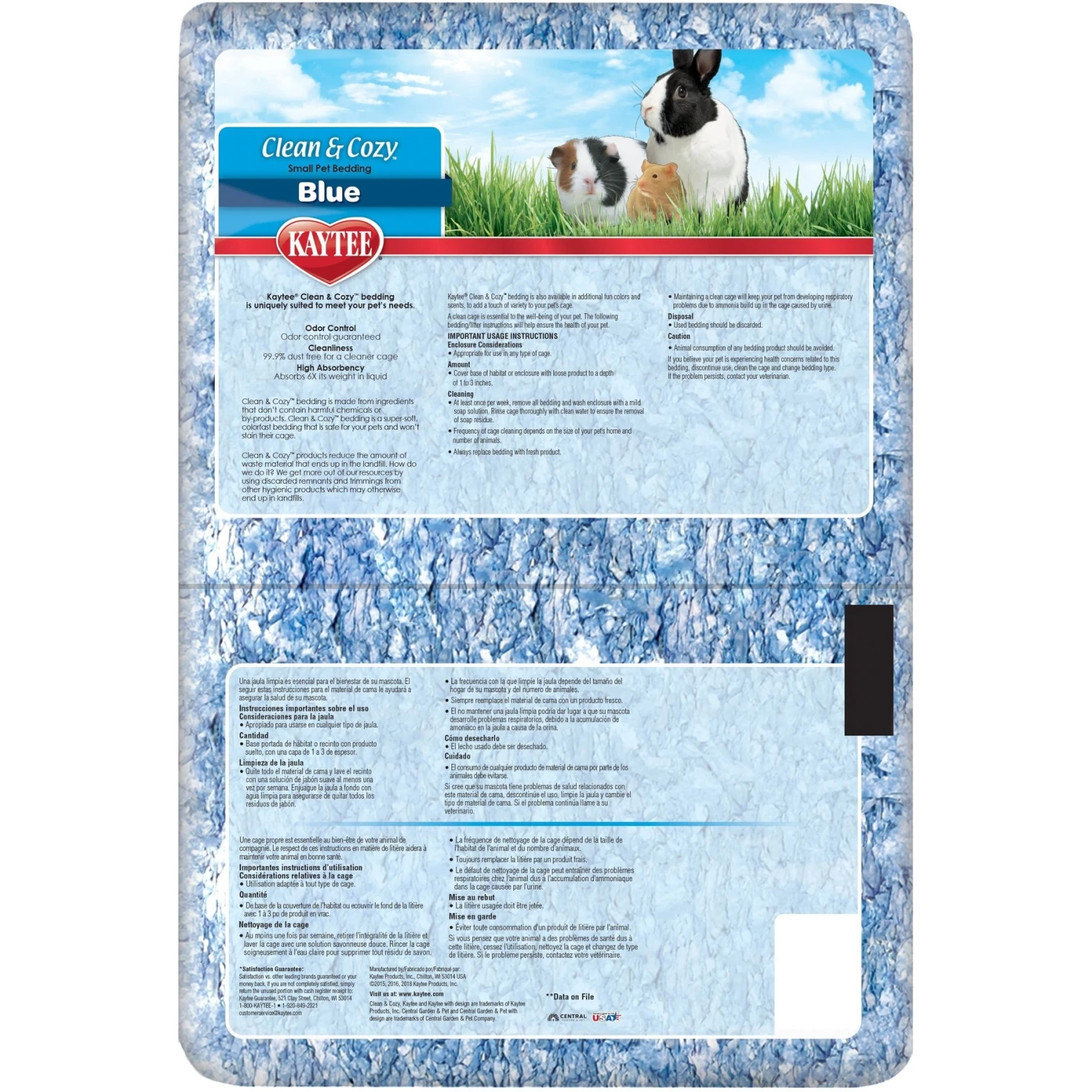 Kaytee Clean & Cozy Blue Small Pet Bedding, 49.2-L Bag 3 Kaytee Clean & Cozy Blue Small Pet Bedding, 49.2-L Bag - Image 3