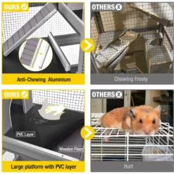 Aivituvin 5 Levels Wooden Small Pet Cage -MiniMates Shop 938486 PT2. AC SS1800 V1692025412