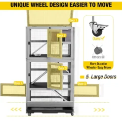 Aivituvin 5 Levels Wooden Small Pet Cage -MiniMates Shop 938486 PT5. AC SS1800 V1692025412