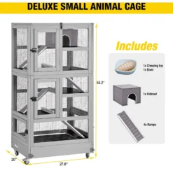 Aivituvin 5 Levels Wooden Small Pet Cage -MiniMates Shop 938486 PT6. AC SS1800 V1692025415