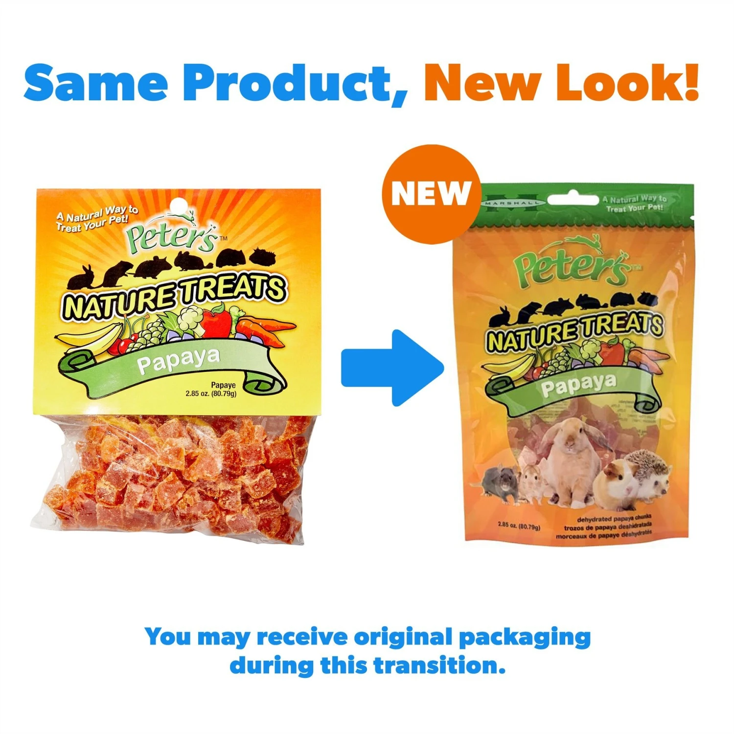 Peter's Papaya Pieces Small Animal Nature Treats 2 Peter's Papaya Pieces Small Animal Nature Treats - Image 2