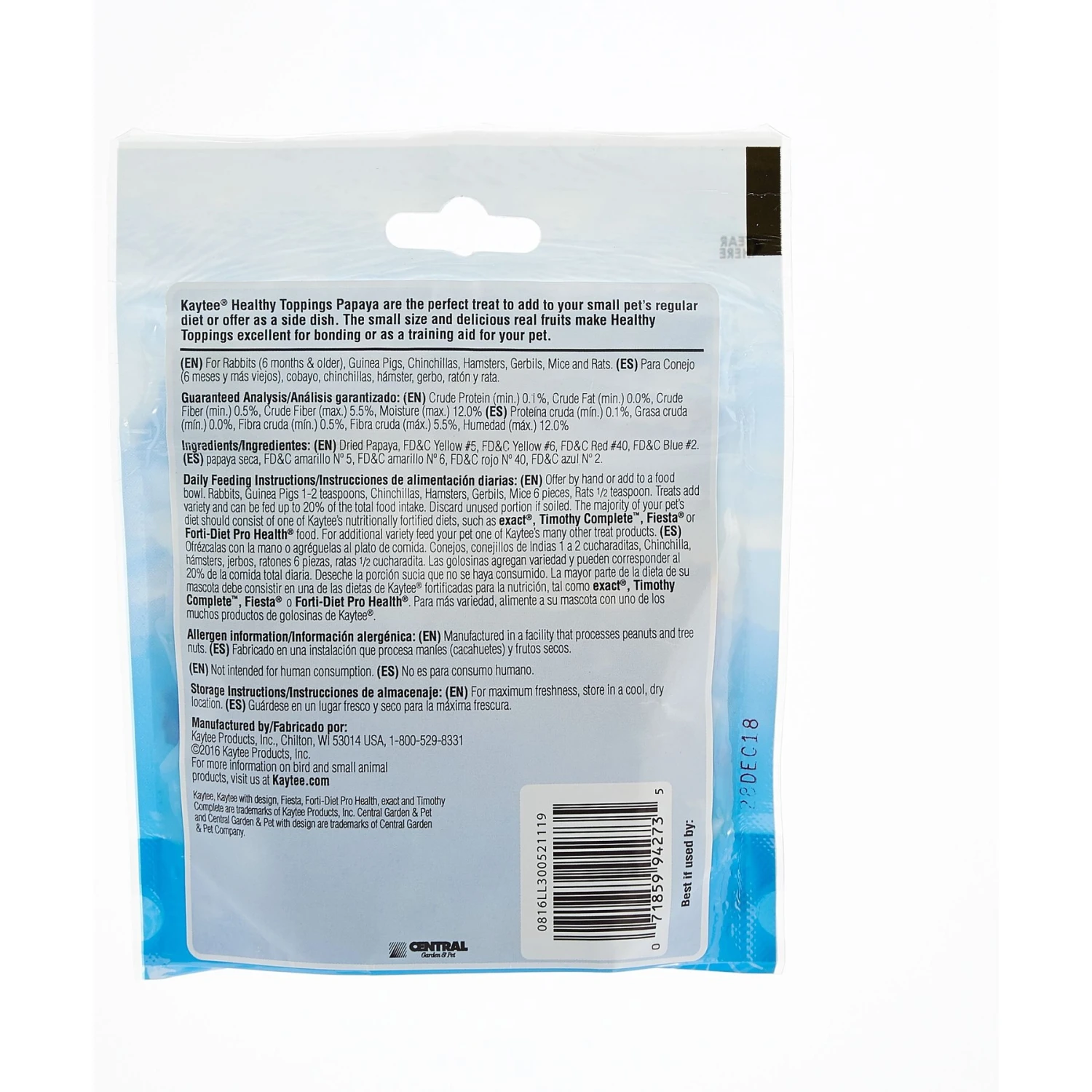 Kaytee Fiesta Healthy Toppings Papaya Small Animal Treats 2 Kaytee Fiesta Healthy Toppings Papaya Small Animal Treats - Image 2
