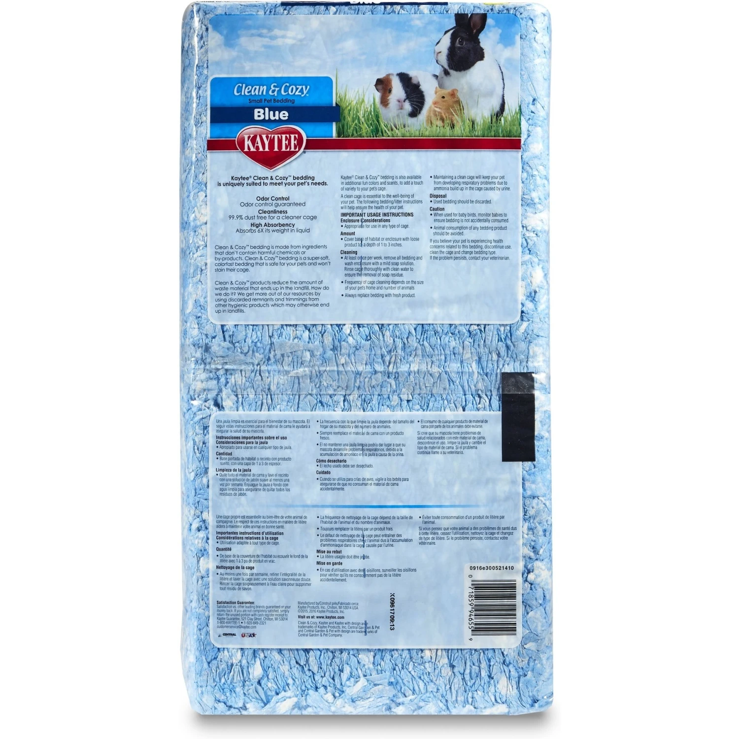 Kaytee Clean & Cozy Small Animal Bedding, Blue 2 Kaytee Clean & Cozy Small Animal Bedding, Blue - Image 2
