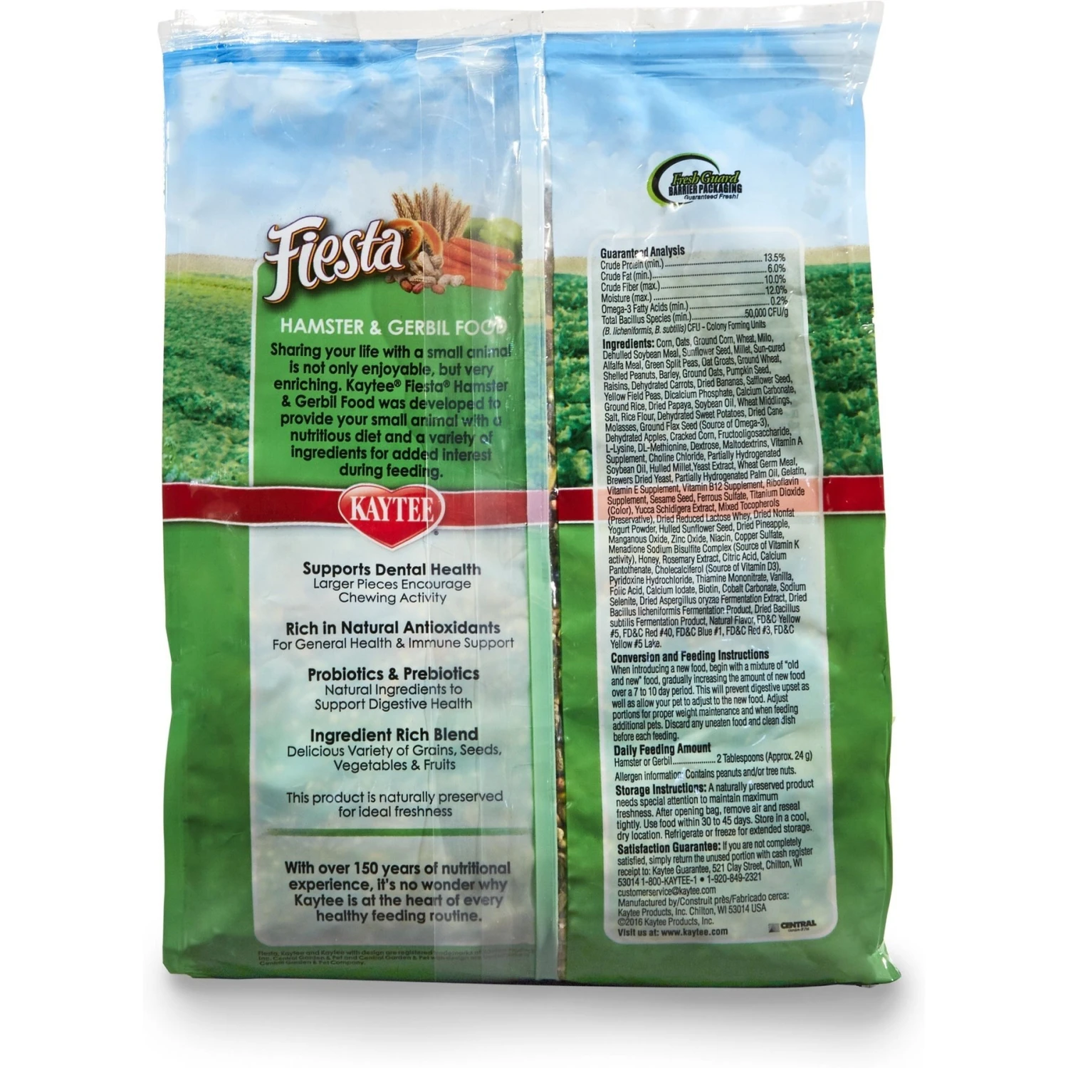 Kaytee Fiesta Gourmet Variety Diet Gerbil & Hamster Food 4 Kaytee Fiesta Gourmet Variety Diet Gerbil & Hamster Food - Image 4