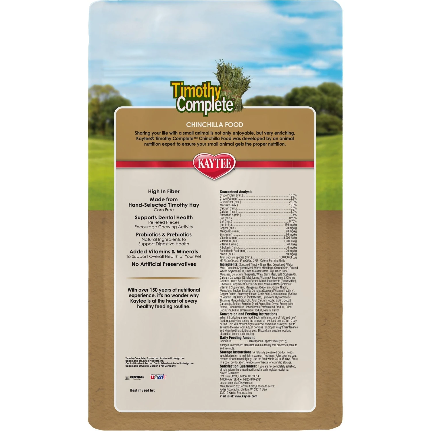 Kaytee Timothy Complete Chinchilla Food 4 Kaytee Timothy Complete Chinchilla Food - Image 4