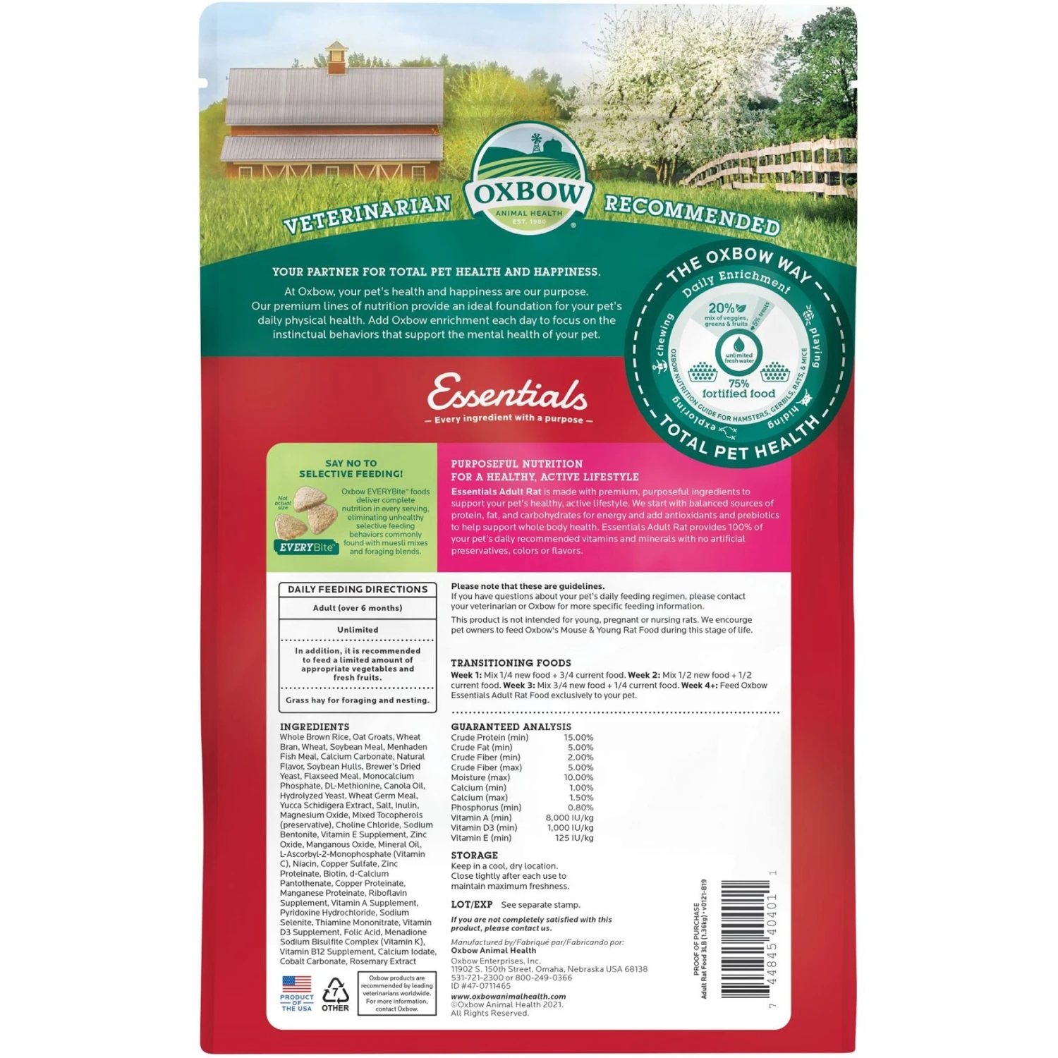 Oxbow Essentials Regal Rat Adult Rat Food 2 Oxbow Essentials Regal Rat Adult Rat Food - Image 2