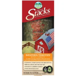 Oxbow Animal Health Harvest Hay Stacks Western Timothy Hay With Carrots All Natural Hay For Rabbits, Guinea Pigs, Chinchillas, Hamsters & Gerbils