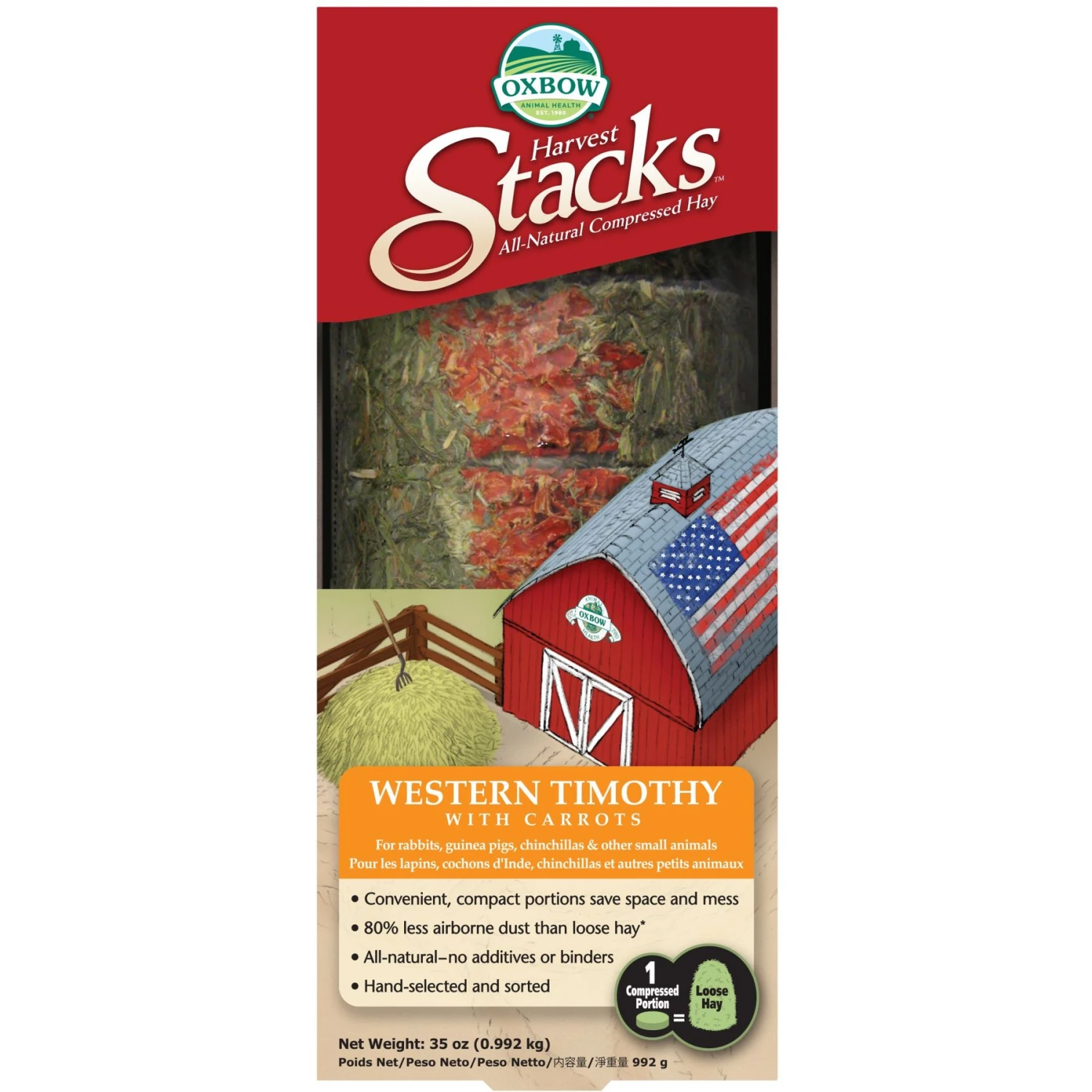 Oxbow Animal Health Harvest Hay Stacks Western Timothy Hay With Carrots All Natural Hay For Rabbits, Guinea Pigs, Chinchillas, Hamsters & Gerbils 1 Oxbow Animal Health Harvest Hay Stacks Western Timothy Hay With Carrots All Natural Hay For Rabbits, Guinea Pigs, Chinchillas, Hamsters & Gerbils