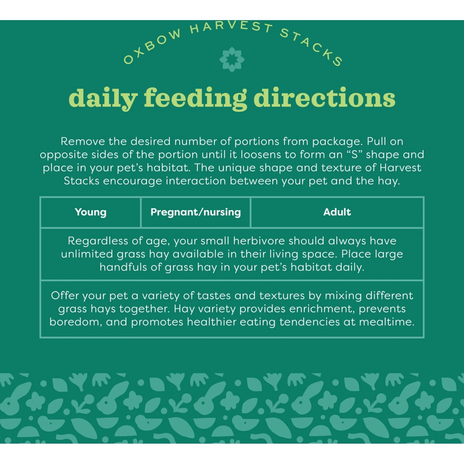 Oxbow Animal Health Harvest Hay Stacks Western Timothy Hay With Chamomile All Natural Hay For Rabbits, Guinea Pigs, Chinchillas, Hamsters & Gerbils 6 Oxbow Animal Health Harvest Hay Stacks Western Timothy Hay With Chamomile All Natural Hay For Rabbits, Guinea Pigs, Chinchillas, Hamsters & Gerbils - Image 6