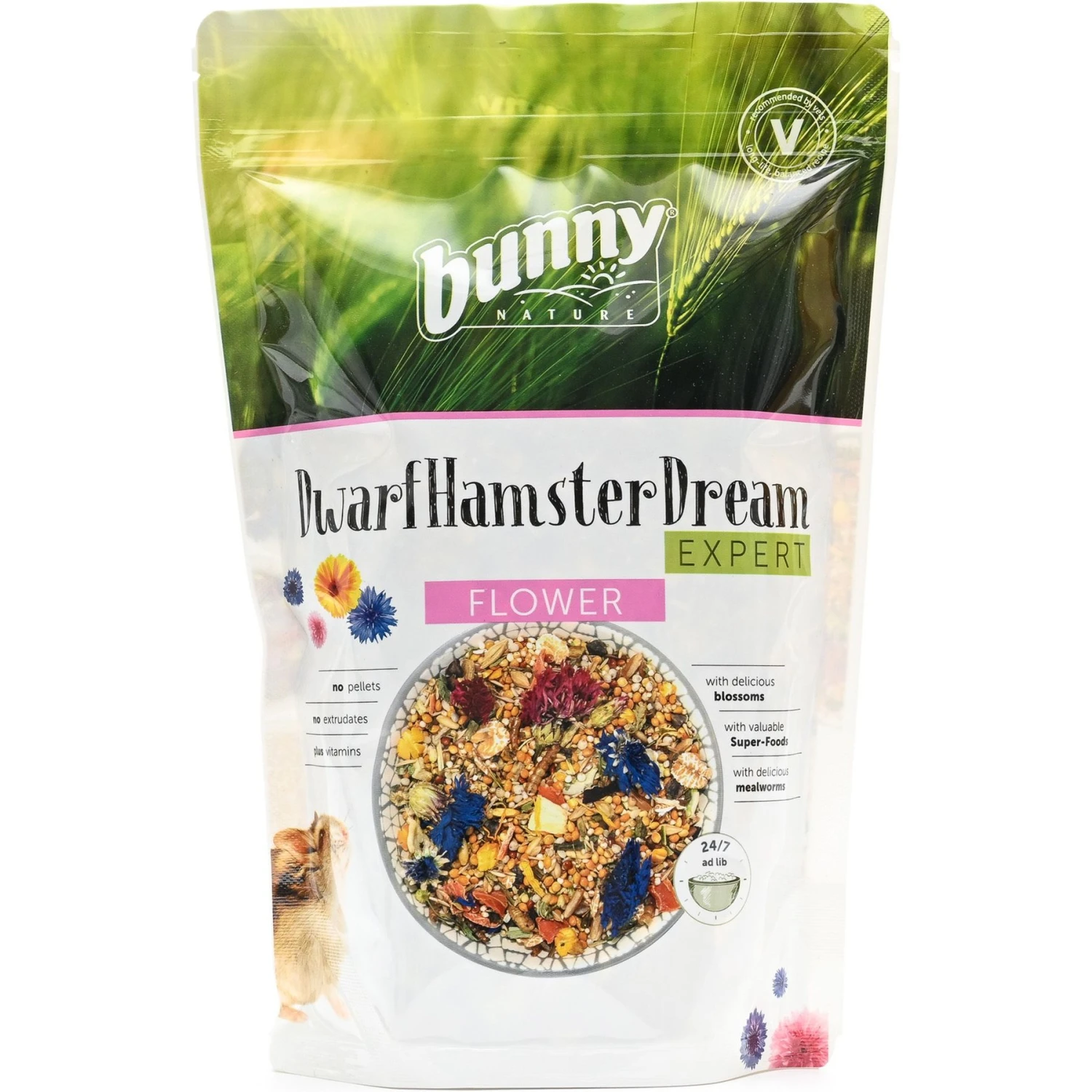 Bunny Nature DwarfHamsterDream Expert Flower Dwarf Hamster Food, 1.1-lb Bag 1 Bunny Nature DwarfHamsterDream Expert Flower Dwarf Hamster Food, 1.1-lb Bag