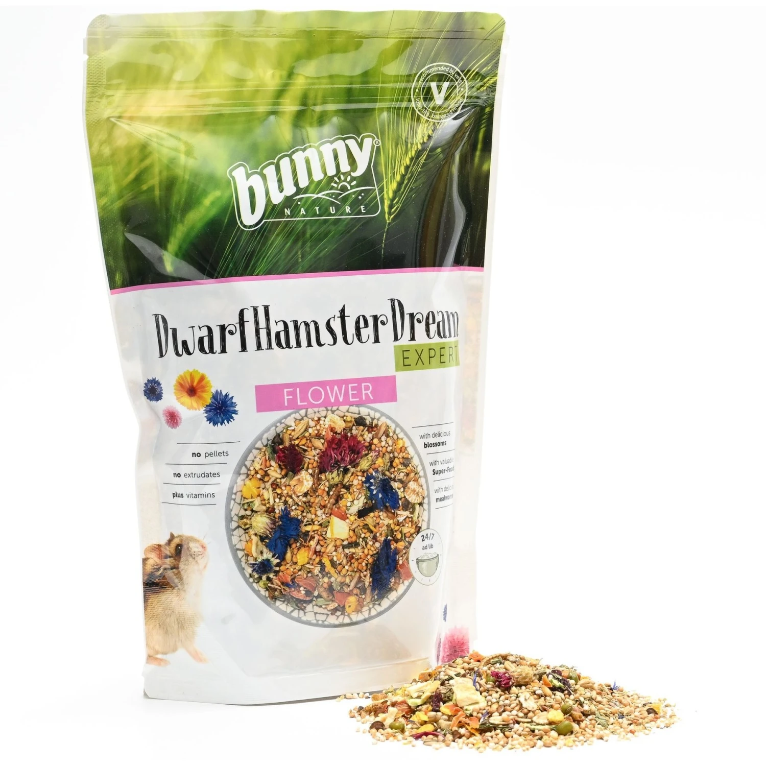 Bunny Nature DwarfHamsterDream Expert Flower Dwarf Hamster Food, 1.1-lb Bag 2 Bunny Nature DwarfHamsterDream Expert Flower Dwarf Hamster Food, 1.1-lb Bag - Image 2