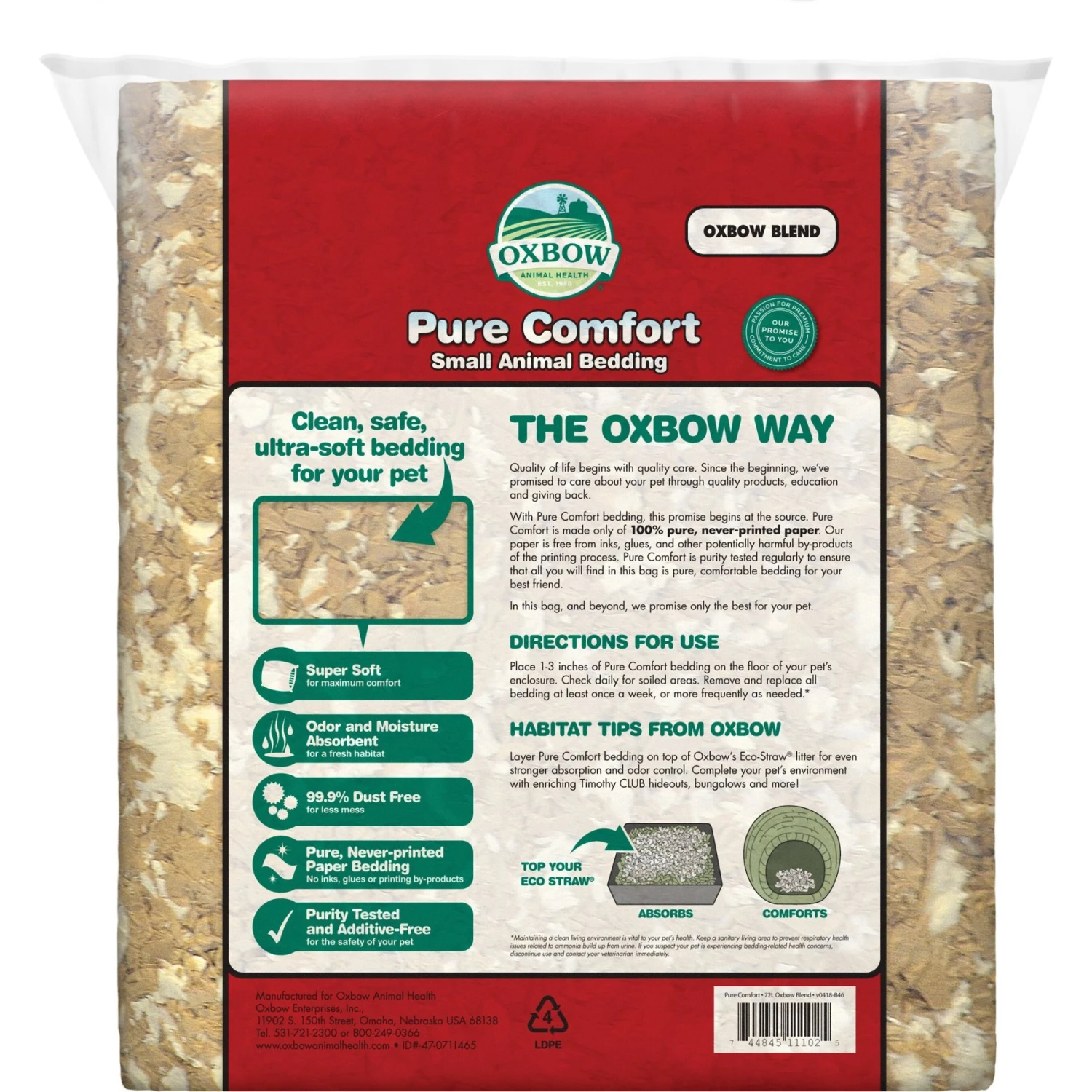 Oxbow Pure Comfort Small Animal Bedding, Oxbow Blend 2 Oxbow Pure Comfort Small Animal Bedding, Oxbow Blend - Image 2