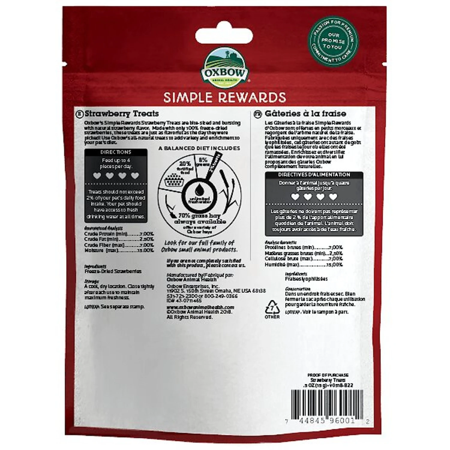 Oxbow Simple Rewards Freeze-Dried Strawberry Small Animal Treats 2 Oxbow Simple Rewards Freeze-Dried Strawberry Small Animal Treats - Image 2