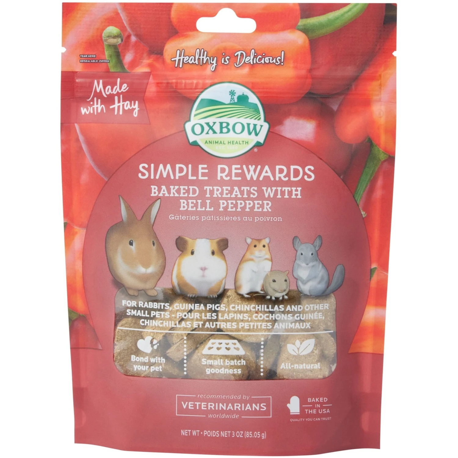 Oxbow Simple Rewards Oven Baked With Bell Pepper Small Animal Treats 1 Oxbow Simple Rewards Oven Baked With Bell Pepper Small Animal Treats