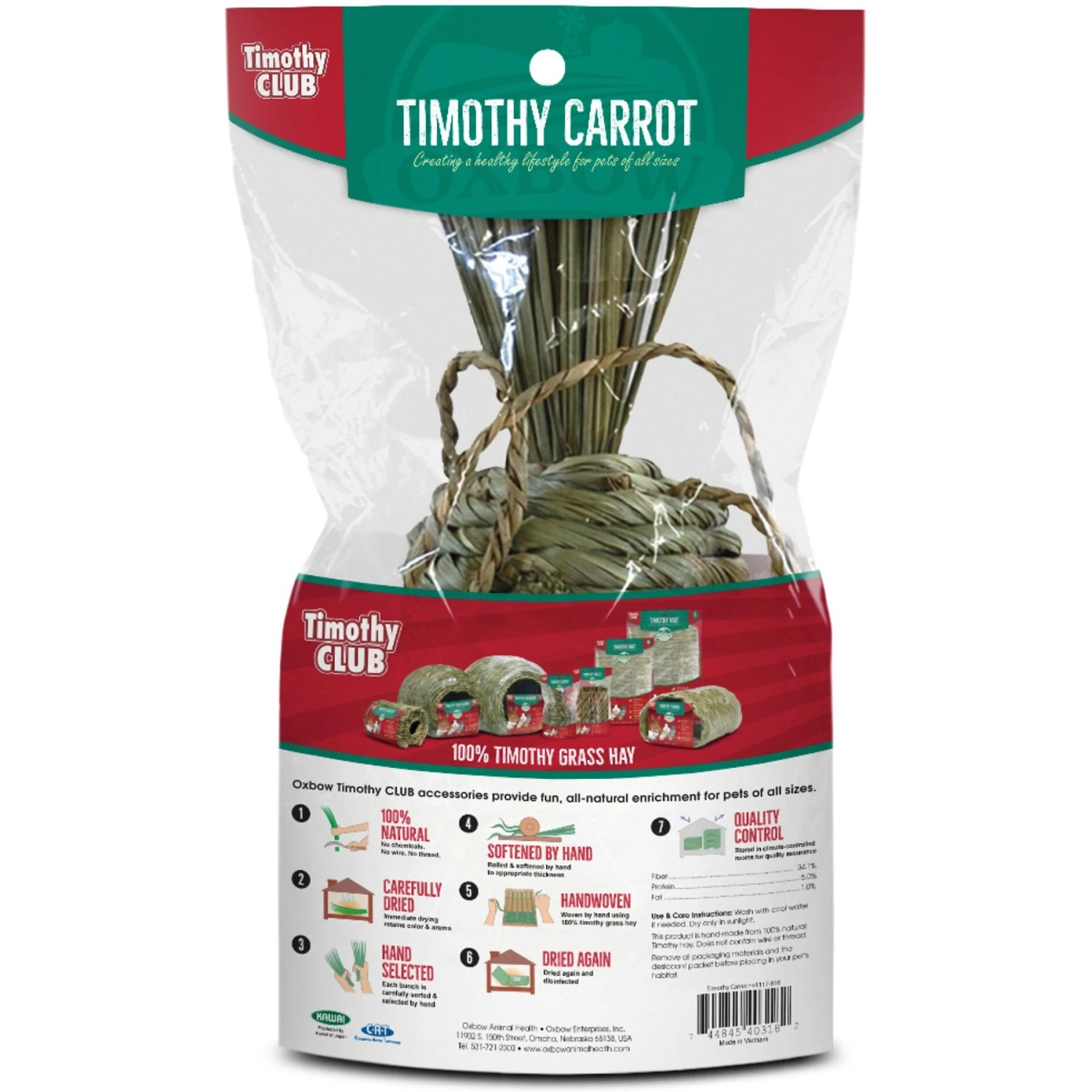 Oxbow Timothy Club Carrot Small Animal Treat 2 Oxbow Timothy Club Carrot Small Animal Treat - Image 2