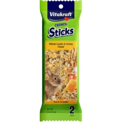 Vitakraft Crunch Sticks Whole Grains & Honey Flavor Rabbit Treat, 2-pack