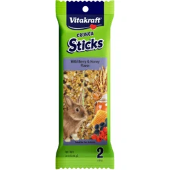 Vitakraft Crunch Sticks Wild Berry & Honey Rabbit Treat, 2-pack