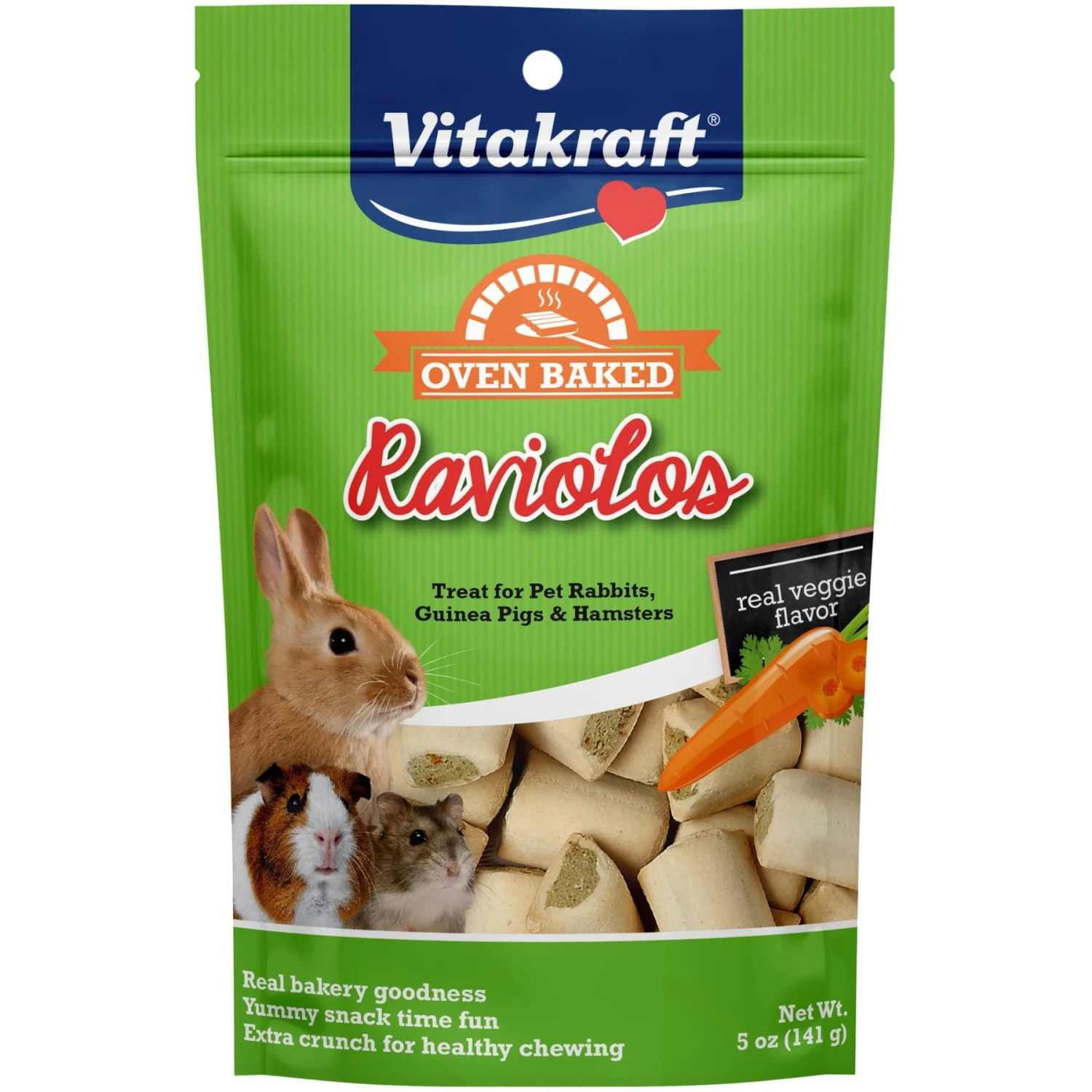 Vitakraft Raviolos Made With Real Vegetables Rabbit, Guinea Pig & Hamster Small Animal Treats, 5-oz Bag 1 Vitakraft Raviolos Made With Real Vegetables Rabbit, Guinea Pig & Hamster Small Animal Treats, 5-oz Bag