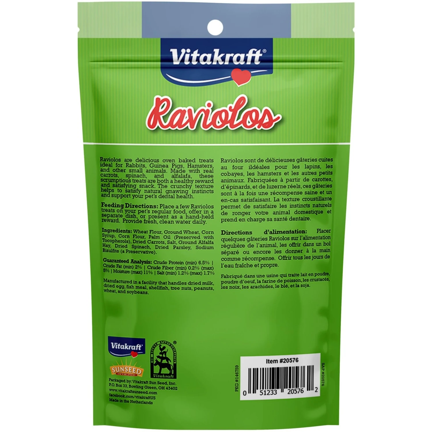 Vitakraft Raviolos Made With Real Vegetables Rabbit, Guinea Pig & Hamster Small Animal Treats, 5-oz Bag 2 Vitakraft Raviolos Made With Real Vegetables Rabbit, Guinea Pig & Hamster Small Animal Treats, 5-oz Bag - Image 2