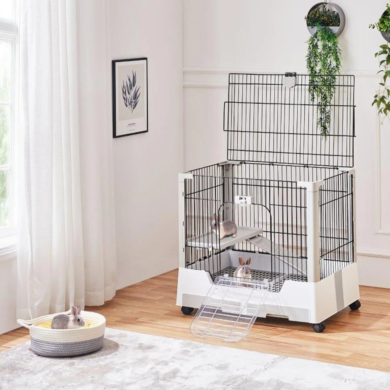 Yaheetech 2-Level Rolling Rabbit Cage, Gray 1 Yaheetech 2-Level Rolling Rabbit Cage, Gray