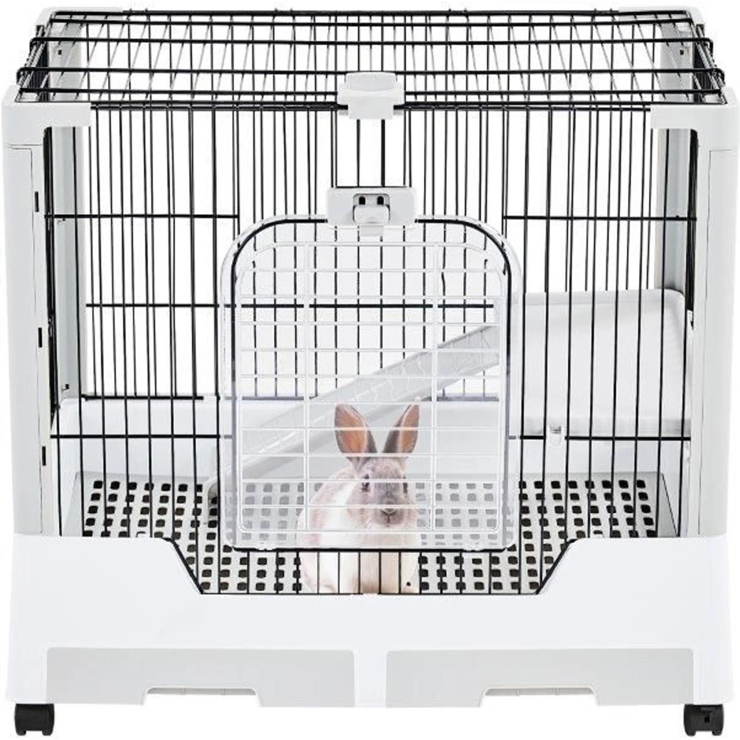 Yaheetech 2-Level Rolling Rabbit Cage, Gray 2 Yaheetech 2-Level Rolling Rabbit Cage, Gray - Image 2