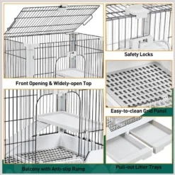 Yaheetech 2-Level Rolling Rabbit Cage, Gray 9 Yaheetech 2-Level Rolling Rabbit Cage, Gray -MiniMates Shop 964430 PT3. AC SS1800 V1696259671