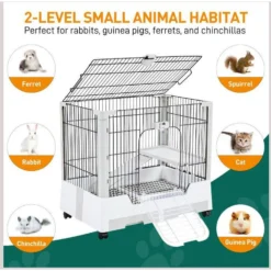 Yaheetech 2-Level Rolling Rabbit Cage, Gray 10 Yaheetech 2-Level Rolling Rabbit Cage, Gray -MiniMates Shop 964430 PT4. AC SS1800 V1696262364