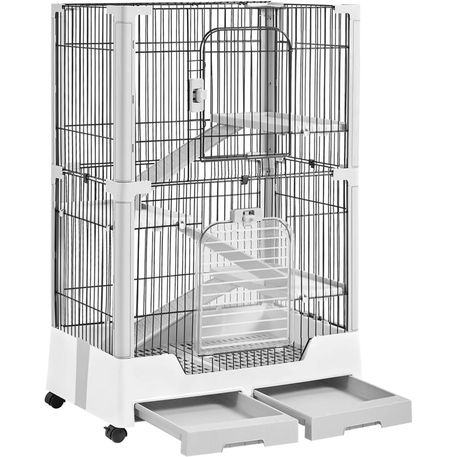Yaheetech 4-Level Rolling Rabbit Cage On Wheel, Gray 2 Yaheetech 4-Level Rolling Rabbit Cage On Wheel, Gray - Image 2