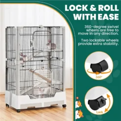 Yaheetech 4-Level Rolling Rabbit Cage On Wheel, Gray 12 Yaheetech 4-Level Rolling Rabbit Cage On Wheel, Gray -MiniMates Shop 964446 PT4. AC SS1800 V1696262801
