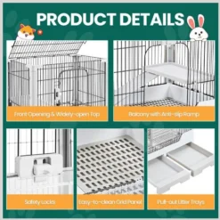 Yaheetech 6-Level Rolling Rabbit Cage On Wheel, Gray 11 Yaheetech 6-Level Rolling Rabbit Cage On Wheel, Gray -MiniMates Shop 964462 PT3. AC SS1800 V1696263367