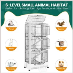 Yaheetech 6-Level Rolling Rabbit Cage On Wheel, Gray 12 Yaheetech 6-Level Rolling Rabbit Cage On Wheel, Gray -MiniMates Shop 964462 PT4. AC SS1800 V1696259405