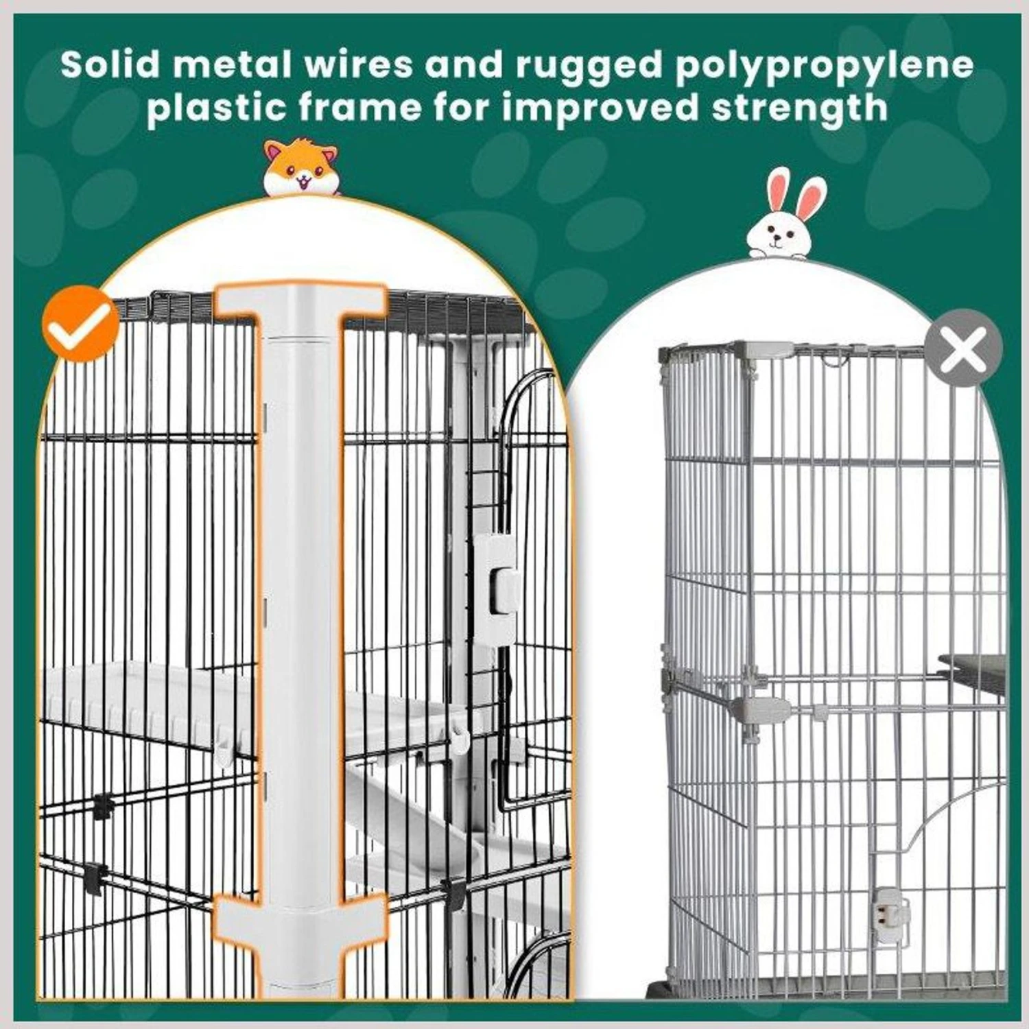 Yaheetech 6-Level Rolling Rabbit Cage On Wheel, Gray 8 Yaheetech 6-Level Rolling Rabbit Cage On Wheel, Gray - Image 8