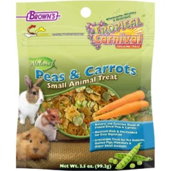 Brown's Tropical Carnival Natural Peas & Carrots Small Pet Treats, 3.5-oz Bag