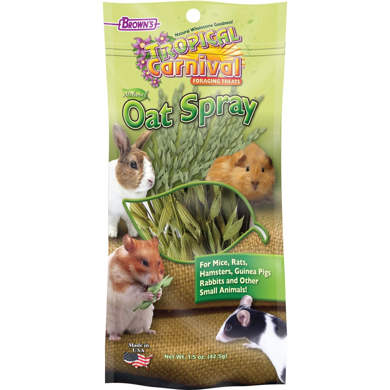 Brown's Tropical Carnival Oat Spray Small Animal Treats 1 Brown's Tropical Carnival Oat Spray Small Animal Treats