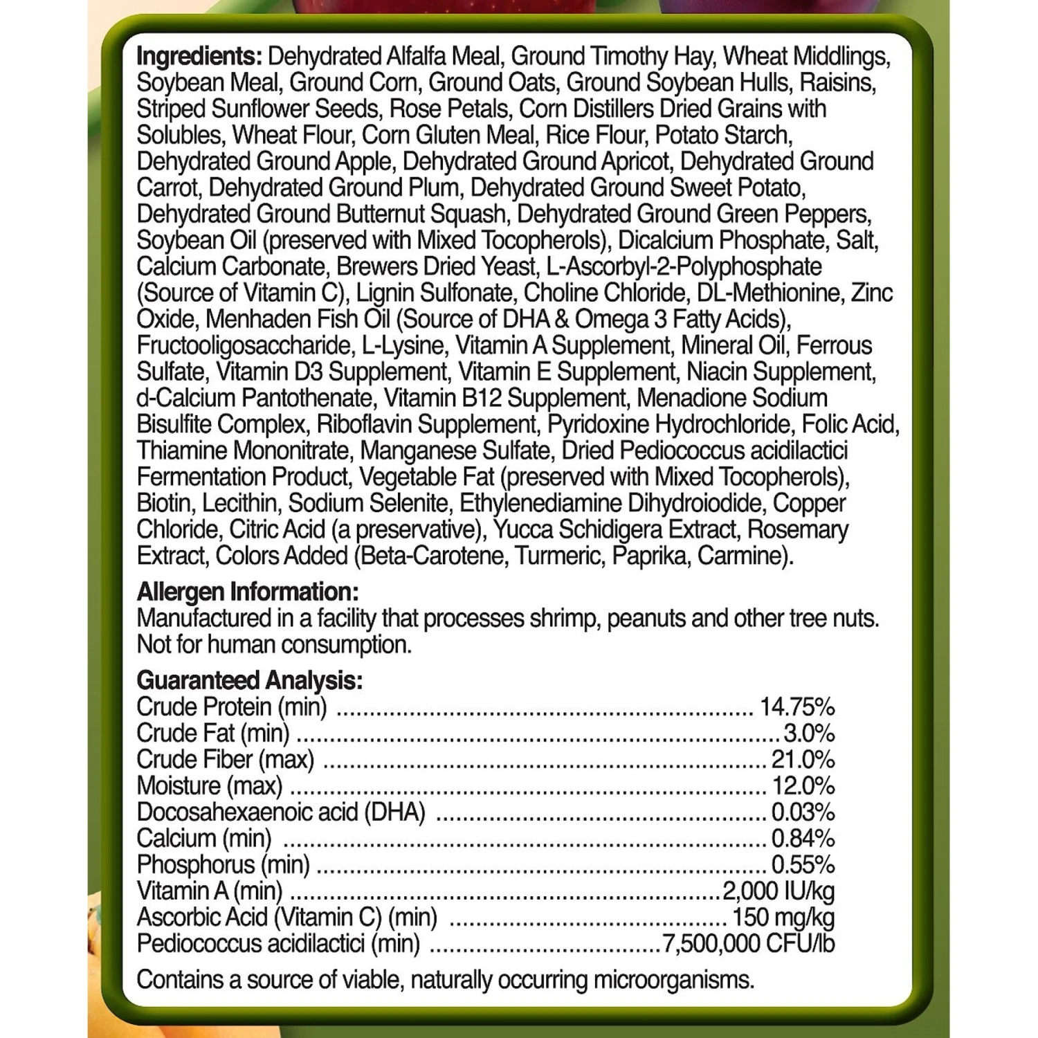 Brown's Tropical Carnival Natural Fortified Daily Diet Chinchilla Food 4 Brown's Tropical Carnival Natural Fortified Daily Diet Chinchilla Food - Image 4