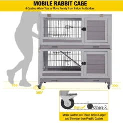 Aivituvin AIR18 -F Folding Rabbit Hutch, Gray -MiniMates Shop 984542 PT4. AC SS1800 V1699634206