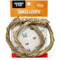 Squeaks & Fur Grass Loops Small Pet Toy, 2 Count
